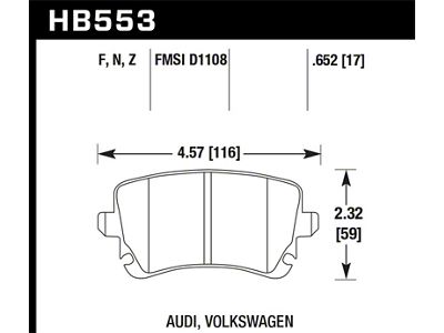 Hawk Performance Ceramic Street Brake Pads - HB553Z.652