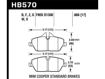 Hawk Performance Ceramic Street Brake Pads - HB570Z.666