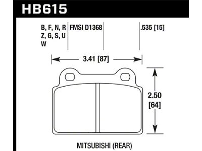 Hawk Performance EVO X Performance Ceramic Street Rear Brake Pads - HB615Z.535