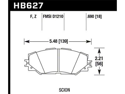 Hawk Performance Ceramic Street Brake Pads - HB627Z.690