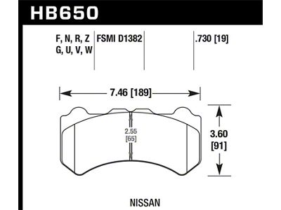 Hawk Performance 09-11 Nissan GT-R Performance Ceramic Street Front Brake Pads - HB650Z.730