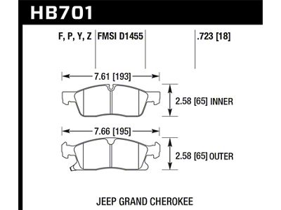 Hawk Performance 11-12 Dodge Durango / 11-12 Jeep Grand Cherokee Perf - HB701Z.723