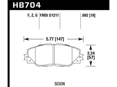 Hawk Performance 06-09 Toyota RAV4 / 10-13 Toyota Matrix Performance Ceramic - HB704Z.692