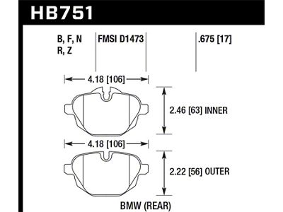 Hawk Performance 2015 428i Gran Coupe / 11-16 535i / - HB751Z.675