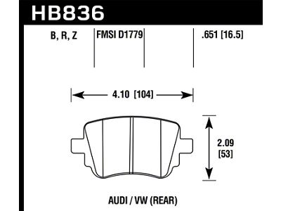 Hawk Performance 15-17 Volkswagen Golf / 15-16 Volkswagen Golf GTI Performance - HB836Z.651