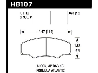 Hawk Performance CP2361/CP3228/CP5104/CP5144 DTC-70 Brake Pads - HB107U.620