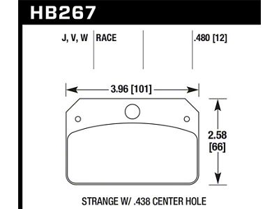 Hawk Performance Brake Pads for Strange w/ 0.438in Center Hole