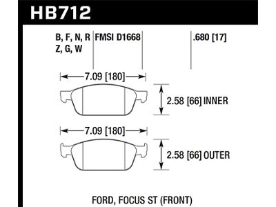 Hawk Performance 13 Ford Focus DTC-30 Front Race Brake Pads - HB712W.680