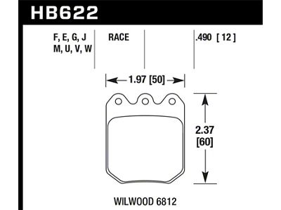 Hawk Performance DTC-50 Brake Pads DLS 6812 - HB622V.490