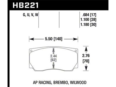 Hawk Performance DTC-60 Race Brake Pads - HB221G1.18