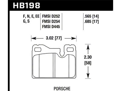 Hawk Performance 77-88 Porsche 924 / 78-85 & 92-95 928 / - HB198G.685