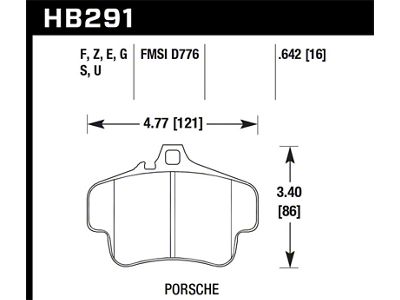 Hawk Performance Porsche GT3 DTC-60 Race Rear Brake Pads - HB291G.642
