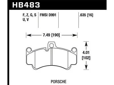 Hawk Performance Porsche GT3 DTC-60 Street Front Brake Pads - HB483G.635