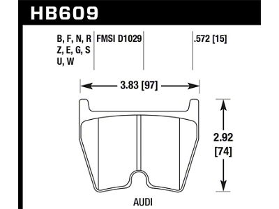 Hawk Performance 08-11 Audi R8/07-08 RS4/03-04 RS6 / 02-03 VW Phaeton - HB609G.572