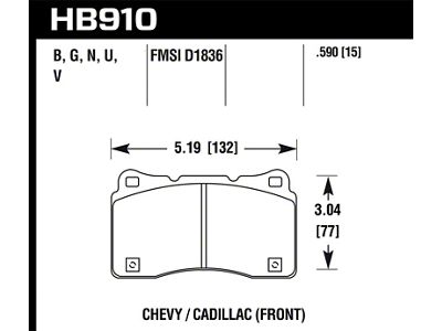 Hawk Performance 15-16 Cadillac XTS / Chevrolet Corvette DTC-60 Front Brake