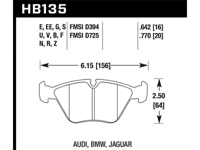 Hawk Performance 91-93 BMW M5/95-02 DTC-70 Race Front Brake Pads - HB135U.760
