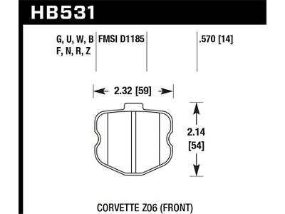 Hawk Performance 10-12 Chevy Corvette Grand Sport / 06-12 Corvette Z06 - HB531U.570
