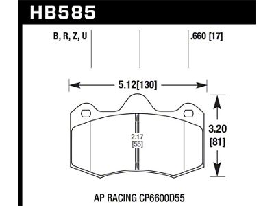 Hawk Performance AP Racing CP 6600 DTC-70 Race Brake Pads - HB585U.660
