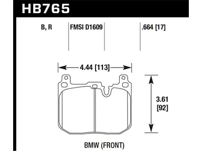 Hawk Performance 13-16 BMW 328i xDrive DTC-70 Front Race Brake Pads - HB765U.664