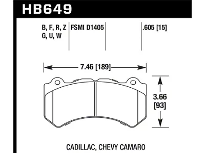 Hawk Performance DTC-80 09-15 Cadillac CTS-V Front Race Brake Pads - HB649Q.605