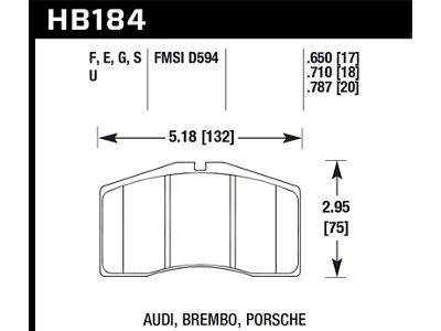 Hawk Performance DTC-80 91-98 Porsche 911 Turbo Front Race Brake Pads - HB184Q.650