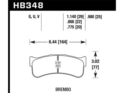 Hawk Performance DTC-80 25mm Race Brake Pads - HB348Q.980