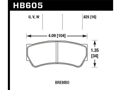 Hawk Performance DTC-80 F3 16mm Race Brake Pads - HB605Q.625
