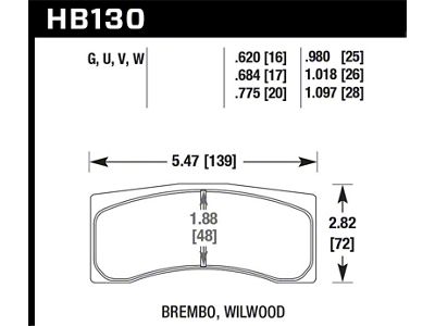 Hawk Performance ER-1 Endurance Racing Brake Pads for Brembo/Wilwood Motorsport Calipers - HB130D.775