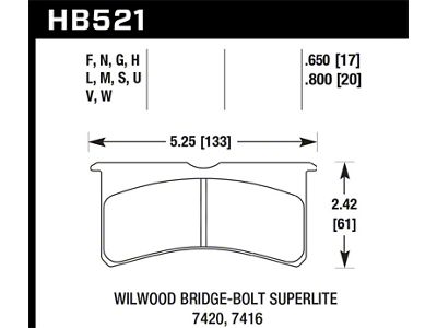 Hawk Performance ER-1 Endurance Racing Brake Pads for Wilwood Motorsport Calipers - HB521D.800