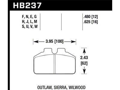 Hawk Performance Ferro-Carbon Black Brake Pads - 12.192mm Pad Thickness - HB237M.480