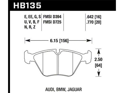 Hawk Performance 95-02 BMW M3 HP+ Street Front Brake Pads - HB135N.760