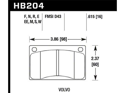 Hawk Performance HP+ Street Brake Pads - HB204N.615