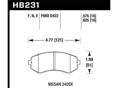 Hawk Performance 89-93 240SX LE & SE non-ABS & Base / - HB231N.625