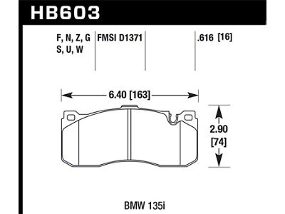 Hawk Performance 135i HP+ Street Front Brake Pads - HB603N.616
