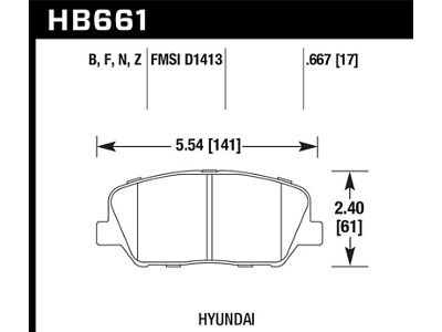 Hawk Performance 10 Hyundai Genesis Coupe w/o Brembo Breaks HP+ Autocross - HB661N.667