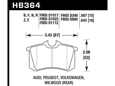 Hawk Performance HP+ Street Brake Pads - HB364N.642