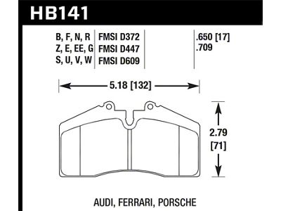 Hawk Performance 1986-1991 Porsche 928 CS HPS 5.0 Front Brake Pads - HB141B.650