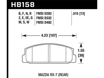 Hawk Performance 2003-2005 Mazda 6 HPS 5.0 Rear Brake Pads - HB158B.515