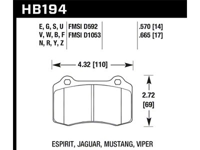 Hawk Performance 2005-2005 Volvo S40 I HPS 5.0 Rear Brake Pads - HB194B.570