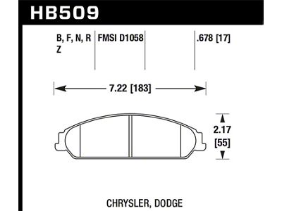 Hawk Performance 2013-2014 Chrysler 200 w/XR1 Brakes HPS 5.0 Front Brake - HB509B.678