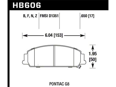 Hawk Performance 2012 Chevrolet Caprice 3.6 HPS 5.0 Front Brake Pads