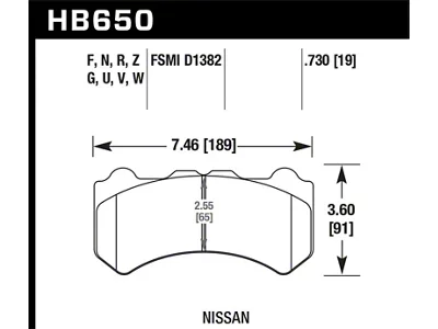 Hawk Performance 09-16 Nissan GT-R HPS 5.0 Front Brake Pads - HB650B.730