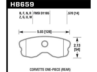 Hawk Performance 06-10 Chevy Corvette Improved Pad Design Rear HPS 5.0 - HB659B.570