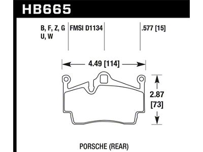 Hawk Performance 13-16 Porsche 911 Rear HPS 5.0 Brake Pads - HB665B.577