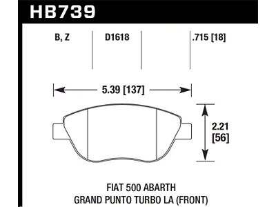 Hawk Performance 2013 Fiat 500 Abarth Front HPS 5.0 Street Brake - HB739B.715