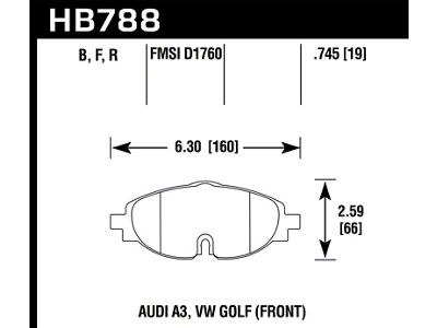Hawk Performance 15-17 VW Golf / Audi A3/A3 Quattro Front High - HB788B.745