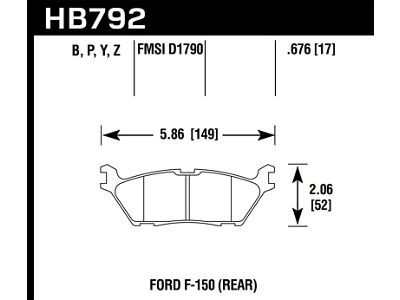Hawk Performance 15 Ford F-150 HPS 5.0 Rear Brake Pads - HB792B.676