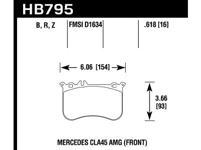 Hawk Performance 14-17 Mercedes-Benz CLA 45 AMG/15-17 Mercedes-Benz GLA 45 AMG - HB795B.618
