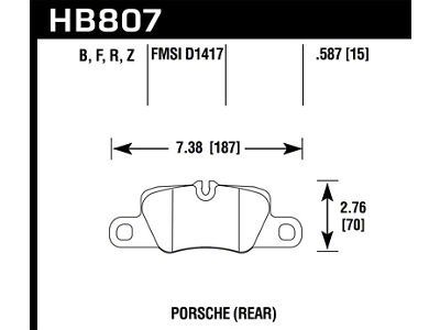 Hawk Performance 2014 Porsche 911 HPS 5.0 Rear Brake Pads - HB807B.587