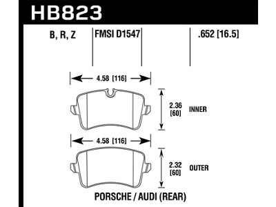 Hawk Performance 11-18 Audi A8 Quattro HPS 5.0 Rear Brake Pads - HB823B.652